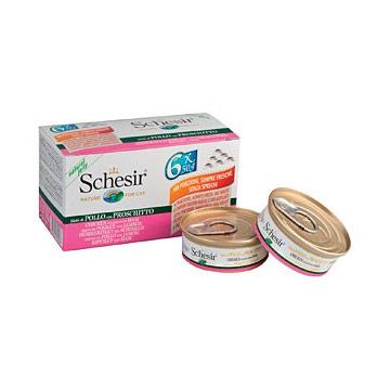 Pachet Conserve SCHESIR Cat Pui si Sunca 6x50g