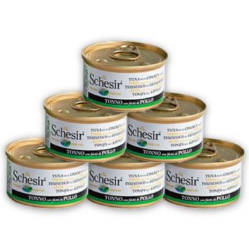 Pachet Conserve SCHESIR Cat Ton si Pui 6x85g