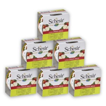 Pachet Conserve SCHESIR Dog Fruit Pui si Mere 6x150g