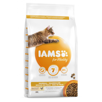 IAMS For Vitality Hairball 1,5 kg Hrana uscata pentru eliminarea ghemotoacelor de par - pisici adulte