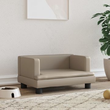 vidaXL Pat de câini, cappuccino, 60x40x30 cm, piele ecologică
