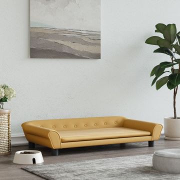 vidaXL Pat de câini, maro, 100x50x21 cm, catifea
