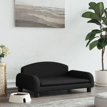 vidaXL Pat de câini, negru, 70x45x30 cm, textil