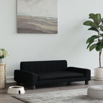 vidaXL Pat de câini, negru, 90x53x30 cm, material textil
