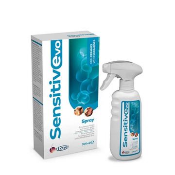 Emulsie fluida pentru pielea deshidratata la caini si pisici Sensitive Evo Spray, 200 ml, ICF