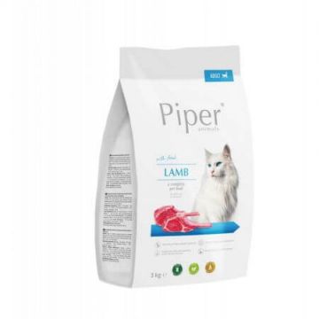 Hrana uscata cu miel pentru pisici adulte Adult Cat, 3 kg, Piper