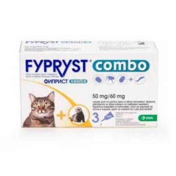 Pipete antiparazitare pentru pisici Fypryst Combo Cat 50 mg, 3 pipete, Krka