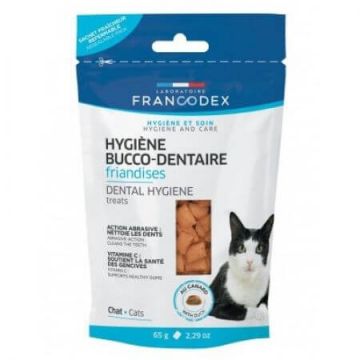 Recompense masticabile pentru igiena dentara a pisicilor, 65 g, Francodex