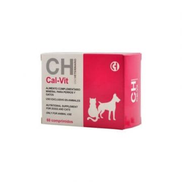 Supliment de calciu pentru caini si pisici CAL-VIT, 60 comprimate, Chemical Iberica