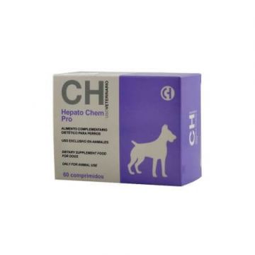Supliment nutritional pentru sustinerea hepatica la caini de talie medie Hepato Chem Pro, 100/25, 60 comprimate, Chemical Iberica