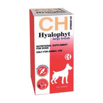 Supliment nutritiv pentru articulatii, pentru caini de talie mare Hyalophyt, 100 tablete, Chemical Iberica