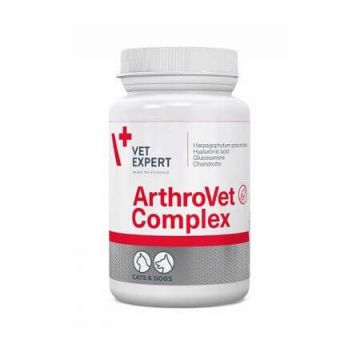 Supliment pentru functionarea normala a cartilajelor si articulatiilor la caini si pisici Arthrovet Complex, 90 tablete, VetExpert