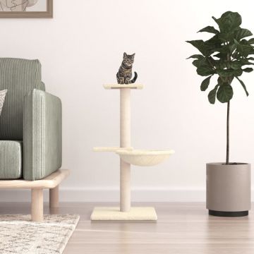 vidaXL Ansamblu de pisici cu stâlpi din funie de sisal, crem, 72 cm