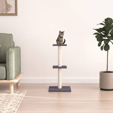 vidaXL Ansamblu pisici cu stâlpi din funie sisal, gri închis, 73 cm