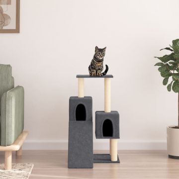 vidaXL Ansamblu pisici cu stâlpi din funie sisal, gri închis, 82 cm