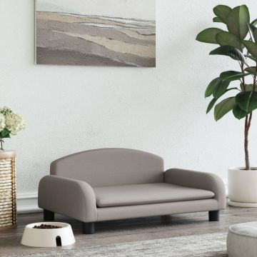 vidaXL Pat de câini, gri taupe, 70x45x30 cm, textil