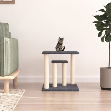 vidaXL Stâlpi de zgâriat pentru pisici cu platforme, gri închis, 50 cm