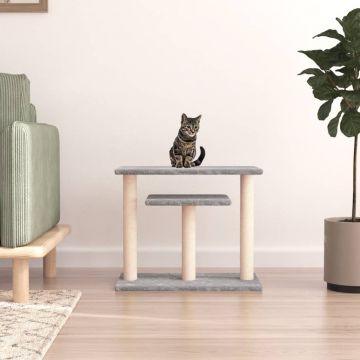 vidaXL Stâlpi zgâriat pentru pisici cu platforme, gri deschis 62,5 cm