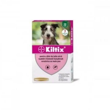Zgarda antiparazitara potrivita pentru cainii de talie mica Kiltix S, 1 bucata, Bayer Vet