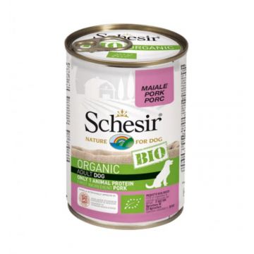 Hrana umeda Caini Schesir Bio cu Porc 400g