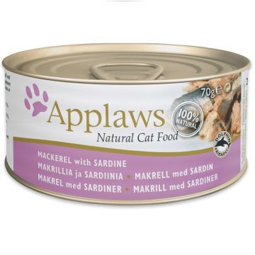 Hrana umeda pentru pisici Applaws cu file macrou si sardine 70 g ieftina