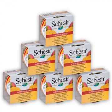 Pachet conserve Schesir Cat Fruit Ton si Mango 6x75g