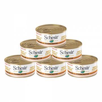 Pachet conserve Schesir Cat Pui si Sunca in Suc Propriu 6x70g