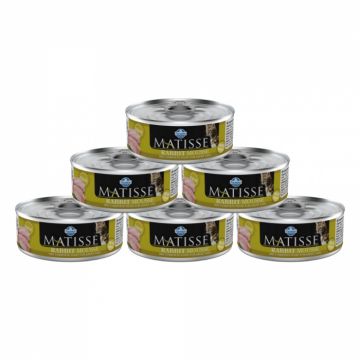 PACHET MATISSE PISICA MOUSSE IEPURE, 85G - 6 BUC
