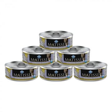 PACHET MATISSE PISICA MOUSSE SARDINE, 85G - 6 BUC