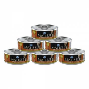 PACHET MATISSE PISICA MOUSSE SOMON, 85G - 6 BUC