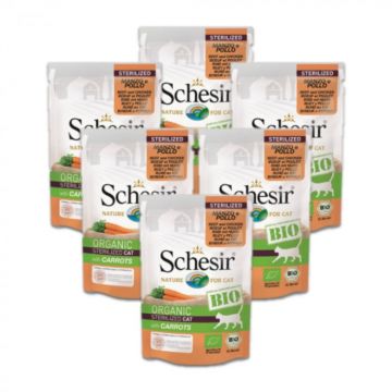 Pachet Schesir Cat Plic Bio Vita si Pui 6x85g