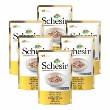 Pachet Schesir Cat Plic Ton si Pui 6x85g