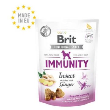 Snack cu insecte si ghimbir pentru caini Immunity, 150 g, Brit