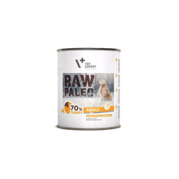 VETEXPERT RAW PALEO Adult hrana umeda caini adulti, curcan 800 g