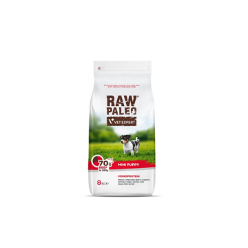 VETEXPERT Raw Paleo Beef Puppy Mini 8 kg hrana caini juniori talie mica, cu vita
