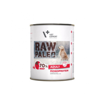 VETEXPERT RAW PALEO - Hrană umedă pentru câini adulți - vită - 800g