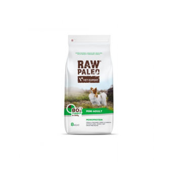 VETEXPERT Raw Paleo Turkey Adult Mini 8 kg caini adulti talie mica, curcan