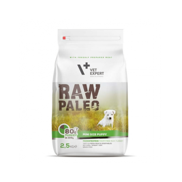 VETEXPERT RAW PALEO Turkey Puppy Mini curcan 2,5 kg hrana catei talie mica