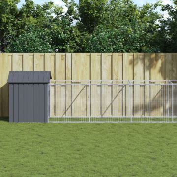vidaXL Cușcă câine cu acoperiș antracit 117x1017x123cm oțel galvanizat