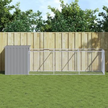 vidaXL Cușcă de câine & țarc gri deschis 110x405x110cm oțel galvanizat