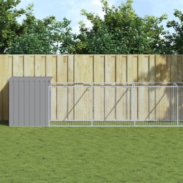 vidaXL Cușcă de câine & țarc gri deschis 110x813x110cm oțel galvanizat