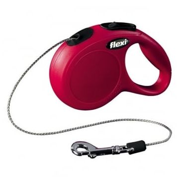FLEXI Classic XS, lesă retractabilă câini, 8kg, șnur, 3m, roșu