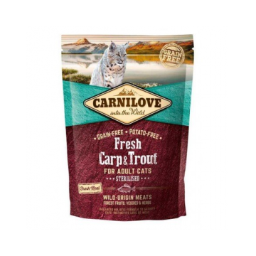 CARNILOVE Adult Sterilised Fresh crap și păstrăv 400 gr