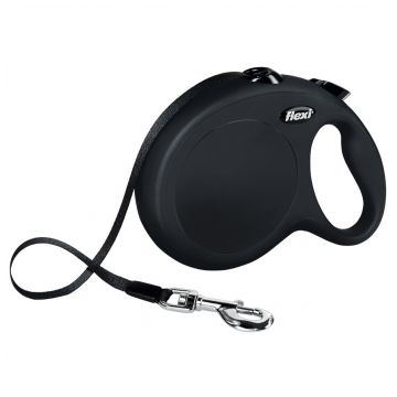 FLEXI Classic Giant, lesă retractabilă câini, 50kg, bandă, 8m, negru