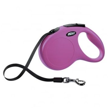 FLEXI Classic M Cord, lesă retractabilă câini, 25kg, bandă, 5m, roz