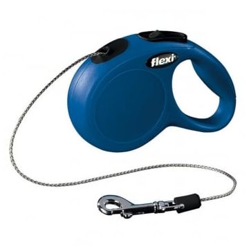 FLEXI Classic XS, lesă retractabilă câini, 8kg, șnur, 3m, albastru