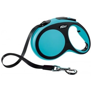 FLEXI Comfort L, lesă retractabilă câini, 60kg, bandă, 5m, albastru