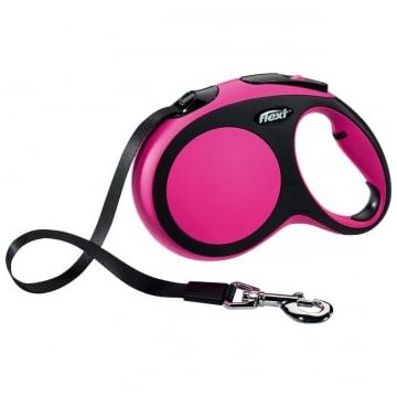 FLEXI Comfort L, lesă retractabilă câini, 60kg, bandă, 5m, roz