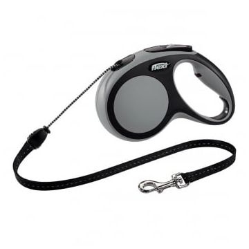 FLEXI Comfort M, lesă retractabilă câini, 20kg, șnur, 5m, gri