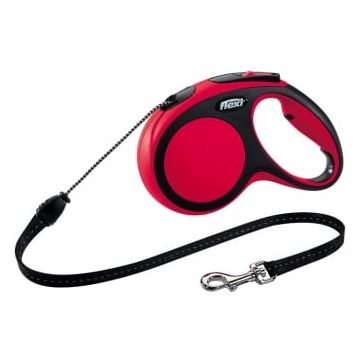 FLEXI Comfort M, lesă retractabilă câini, 20kg, șnur, 5m, roșu